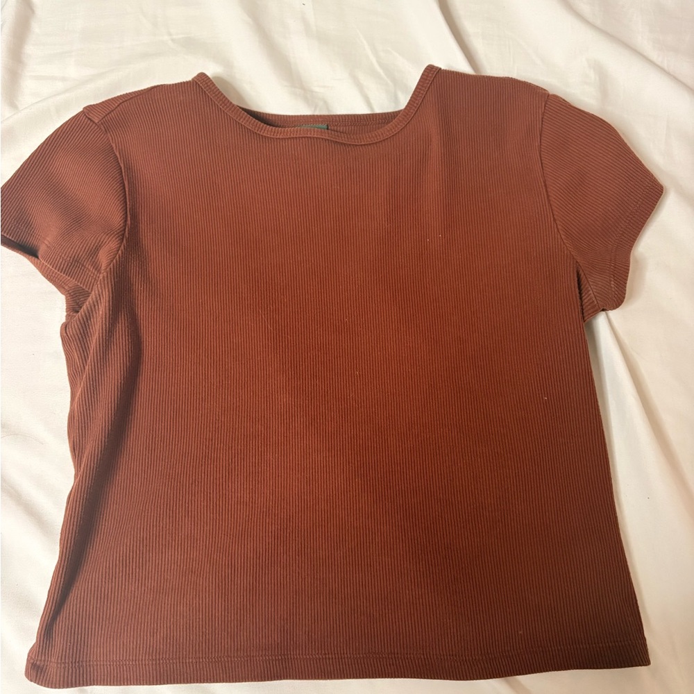 Wild Fable Rust Ribbed Top